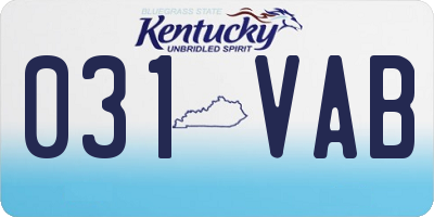 KY license plate 031VAB