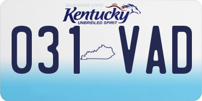KY license plate 031VAD