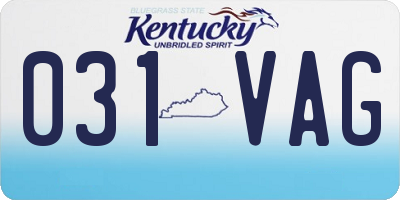 KY license plate 031VAG