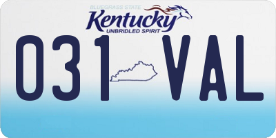 KY license plate 031VAL