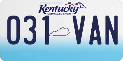 KY license plate 031VAN