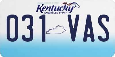 KY license plate 031VAS