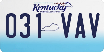 KY license plate 031VAV