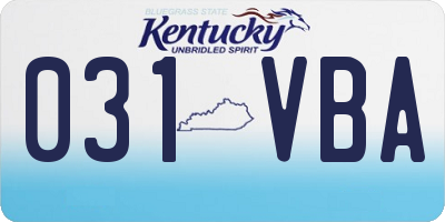 KY license plate 031VBA