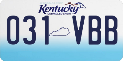 KY license plate 031VBB