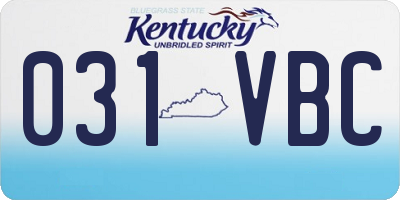 KY license plate 031VBC
