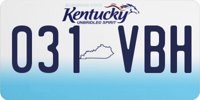 KY license plate 031VBH