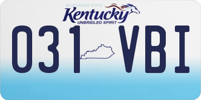 KY license plate 031VBI