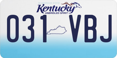 KY license plate 031VBJ