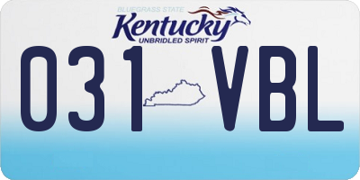KY license plate 031VBL