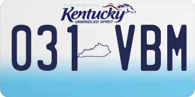 KY license plate 031VBM