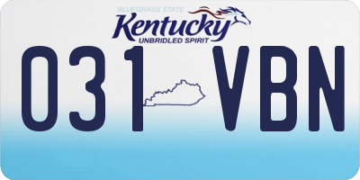 KY license plate 031VBN
