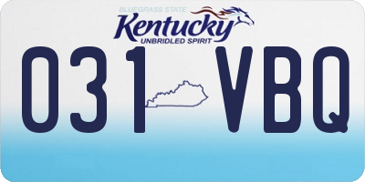 KY license plate 031VBQ