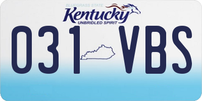 KY license plate 031VBS