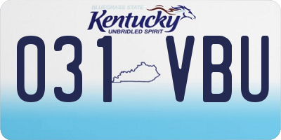 KY license plate 031VBU