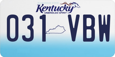 KY license plate 031VBW