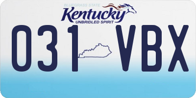 KY license plate 031VBX