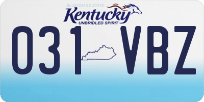 KY license plate 031VBZ