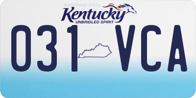 KY license plate 031VCA