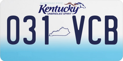 KY license plate 031VCB