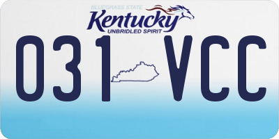 KY license plate 031VCC