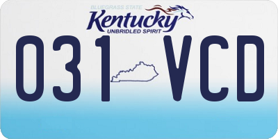 KY license plate 031VCD