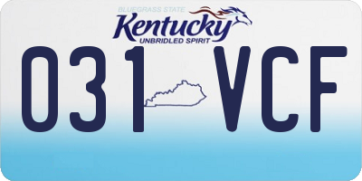 KY license plate 031VCF