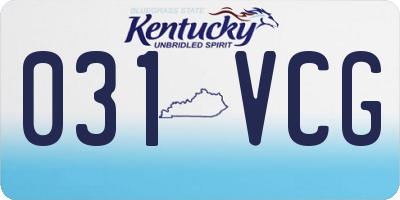 KY license plate 031VCG