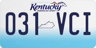 KY license plate 031VCI