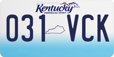 KY license plate 031VCK
