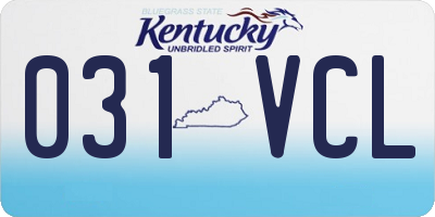 KY license plate 031VCL