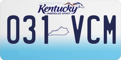 KY license plate 031VCM