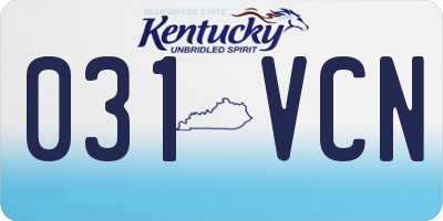KY license plate 031VCN
