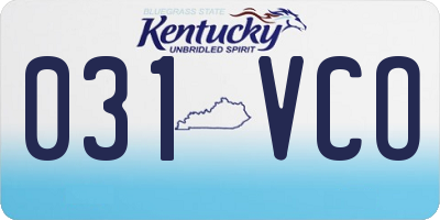 KY license plate 031VCO
