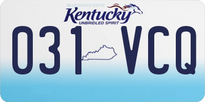 KY license plate 031VCQ