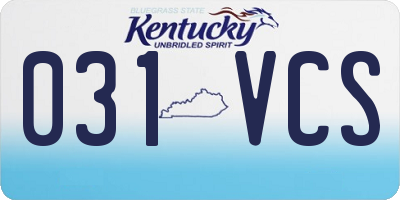 KY license plate 031VCS