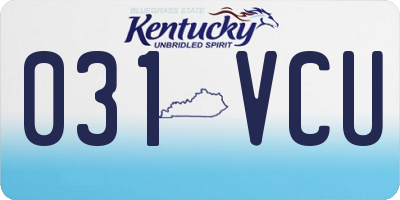 KY license plate 031VCU
