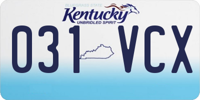 KY license plate 031VCX