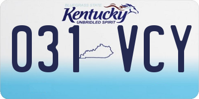 KY license plate 031VCY