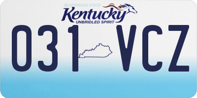 KY license plate 031VCZ