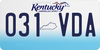 KY license plate 031VDA