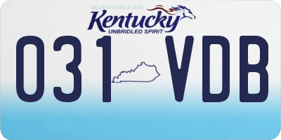 KY license plate 031VDB