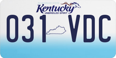 KY license plate 031VDC