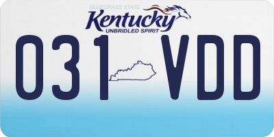 KY license plate 031VDD