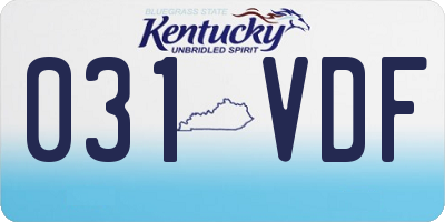 KY license plate 031VDF