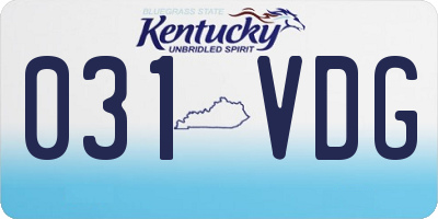 KY license plate 031VDG