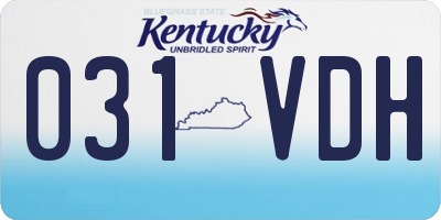 KY license plate 031VDH