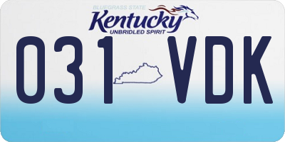 KY license plate 031VDK