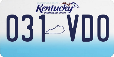 KY license plate 031VDO