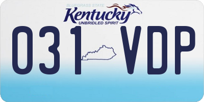 KY license plate 031VDP
